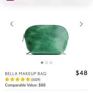 Portland Leather cowboy mint Bella Makeup Bag